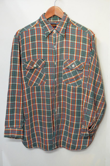 50's BIGYANK マチ付きネルシャツ - used&vintage box Hi-smile