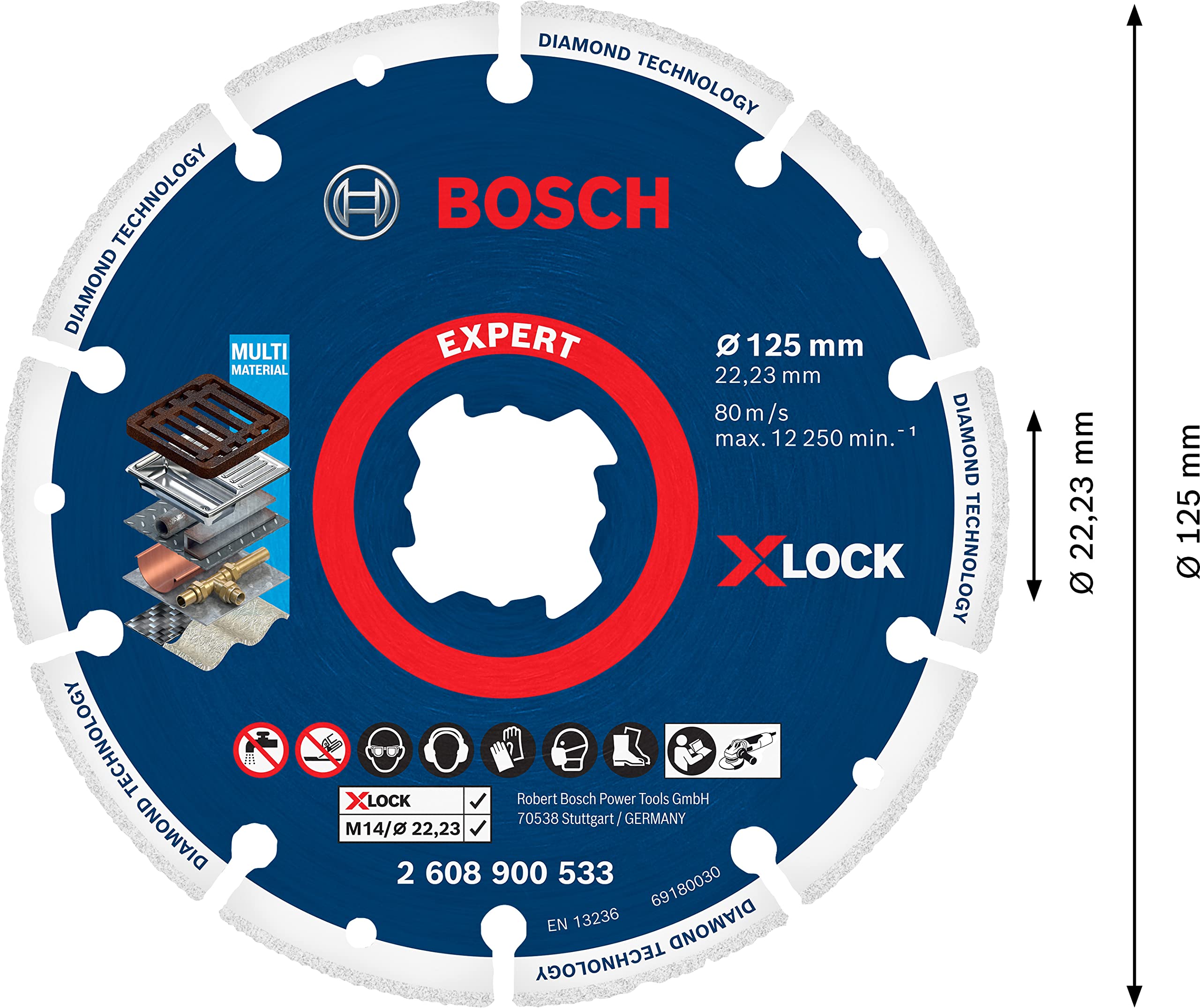 Bosch Professional 1x Expert Diamond Metal Wheel X-Lock Cutting
