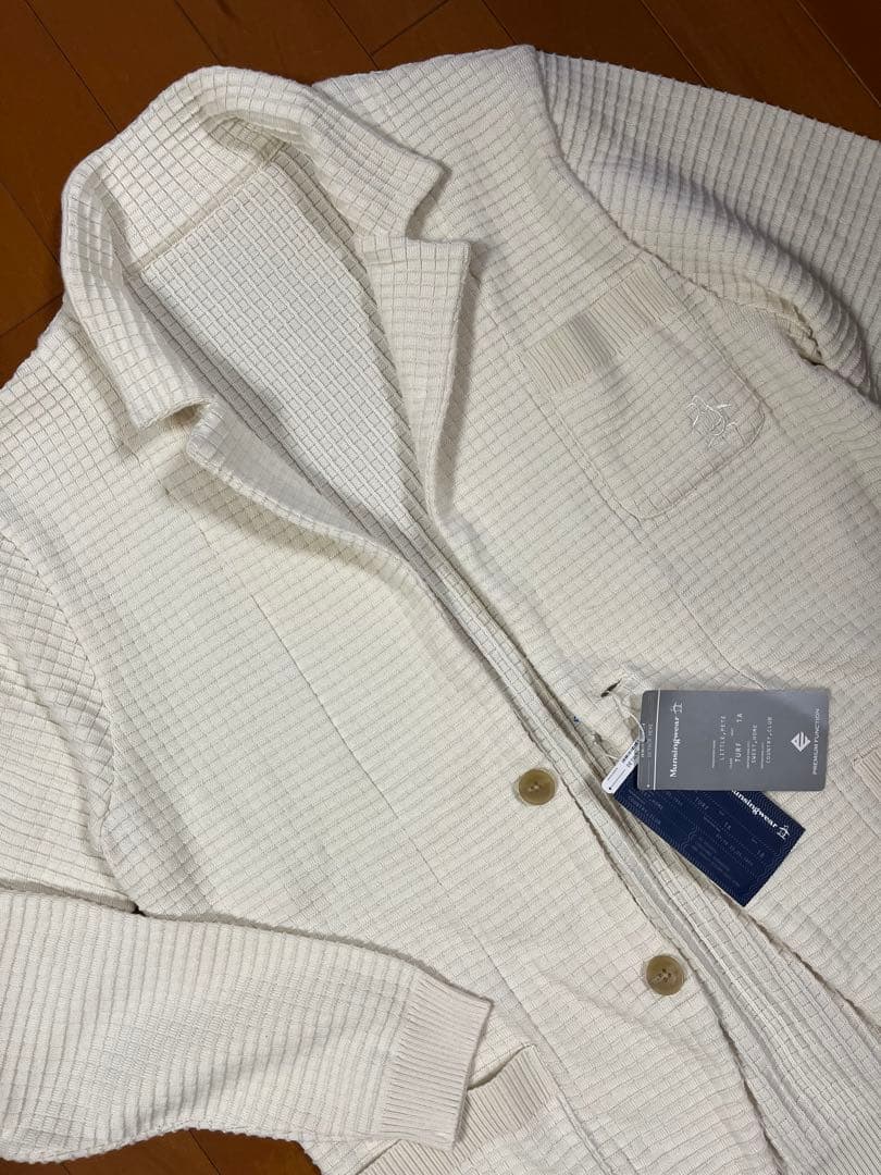 マンシングウェア　ニットジャケットＬ　新品タグ付き MUNSINGWEAR コットン×ポリエステル ニットジャケット -デサントストア